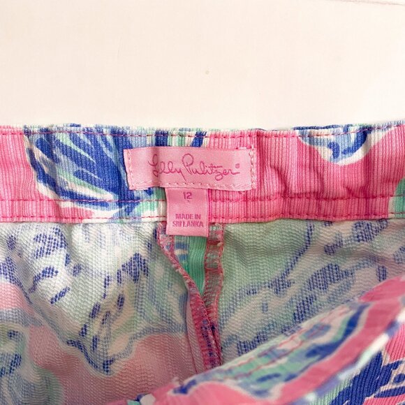 Lilly Pulitzer Girls Addie Shorts in Pink Pout/Barefoot Princess, size 12 - Picture 4 of 6